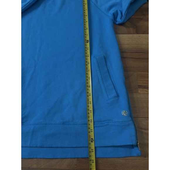 Lilly Pulitzer Luxletic Blue Crew Neck Sweatshirt Women's Sz S Pockets Logo - Picture 6 of 8